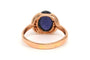 Bague 56 Bague en or jaune 18 carats avec saphir et diamants 58 Facettes 19879