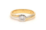 Bague 55 Bague contemporaine en or jaune et blanc 18 carats sertie de diamant 0,33 ct 58 Facettes 20975