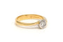 Bague 55 Bague contemporaine en or jaune et blanc 18 carats sertie de diamant 0,33 ct 58 Facettes 20975