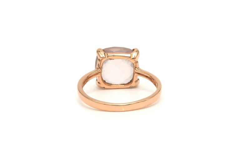 Bague 53 Bague contemporaine en or rose 18 carats sertie d’un quartz 58 Facettes 22081