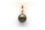Pendentif Pendentif contemporain en or jaune 14 carats avec perle de Tahiti et diamants 58 Facettes 23047