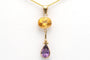 Pendentif Pendentif contemporain en or jaune 14 carats, améthyste et citrine 58 Facettes 23048