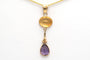 Pendentif Pendentif contemporain en or jaune 14 carats, améthyste et citrine 58 Facettes 23048