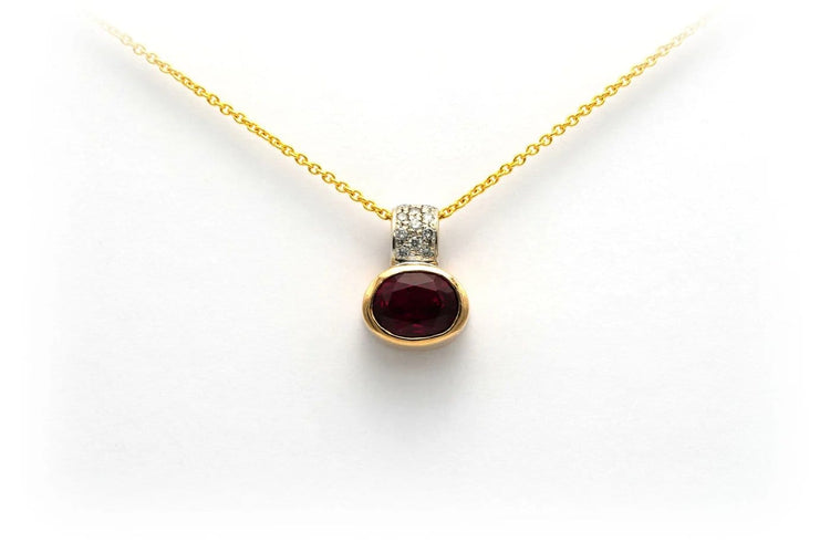 Pendentif Pendentif contemporain en or jaune et blanc 18 carats, tourmaline et diamants 58 Facettes 18568