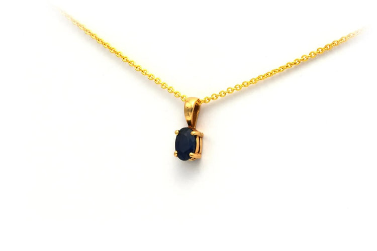 Pendentif Pendentif contemporain en or jaune 18 carats et saphir 58 Facettes B292