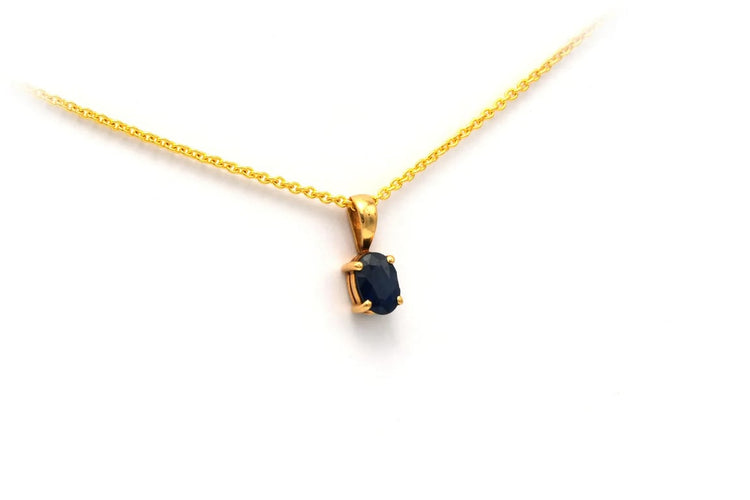 Pendentif Pendentif contemporain en or jaune 18 carats et saphir 58 Facettes B292