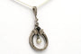 Pendentif Pendentif Art déco en or blanc 18 carats, onyx, diamants et perle 58 Facettes B525
