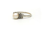Bague 55 Bague Art déco en or blanc 18 carats avec perle et diamants 58 Facettes 22271