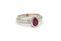 Bague 56 Bague contemporaine en or blanc 18 carats avec rubis et diamants 58 Facettes 22260