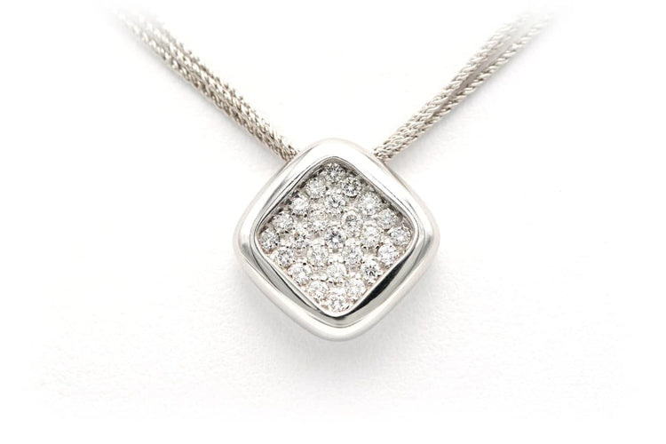 Collier Collier contemporain en or blanc 18 carats serti de diamants taille brillant 0,62 ct 58 Facettes 22336