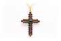 Pendentif Pendentif années 50 en or jaune 18 carats serti de grenats 58 Facettes B551
