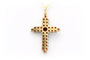 Pendentif Pendentif années 50 en or jaune 18 carats serti de grenats 58 Facettes B551