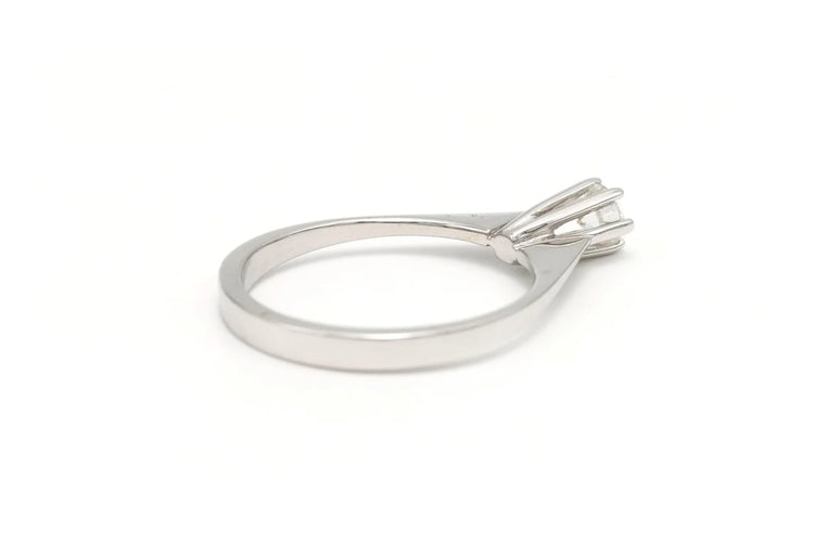 Bague 56 Solitaire années 70 - Bague en or blanc 18 carats et diamant 58 Facettes 22907