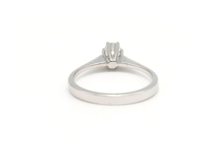 Bague 56 Solitaire années 70 - Bague en or blanc 18 carats et diamant 58 Facettes 22907