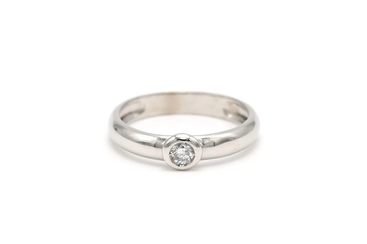 Bague 53 Solitaire - Bague en or blanc 18 carats et diamant 0,13 ct 58 Facettes 19664
