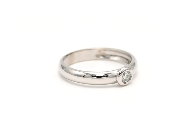 Bague 53 Solitaire - Bague en or blanc 18 carats et diamant 0,13 ct 58 Facettes 19664