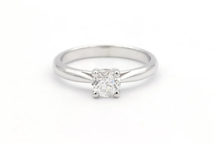 Bague 52 Solitaire contemporain - Bague en or blanc 18 carats avec diamant 0,50 ct 58 Facettes 23064