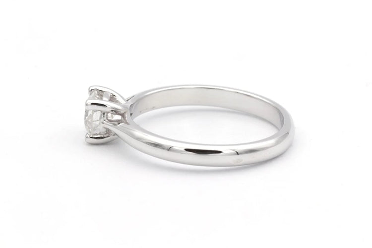 Bague 52 Solitaire contemporain - Bague en or blanc 18 carats avec diamant 0,50 ct 58 Facettes 23064