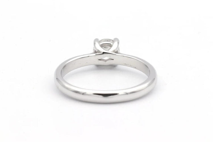 Bague 52 Solitaire contemporain - Bague en or blanc 18 carats avec diamant 0,50 ct 58 Facettes 23064