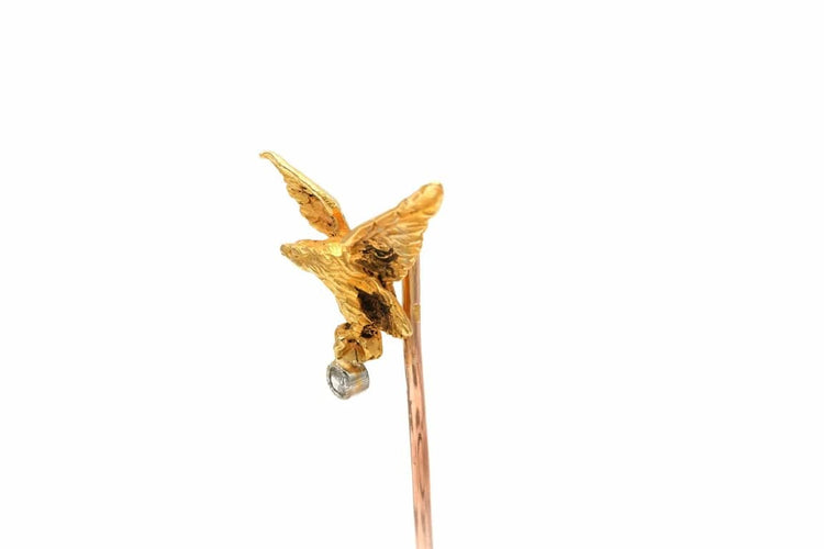 Broche Napoléon III - Broche en or jaune 18 carats sertie d’un diamant brillant 58 Facettes B645