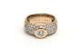 Bague 49 Bague contemporaine en or jaune 18 carats sertie de diamants taille brillant 1,55 ct 58 Facettes 22485