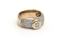 Bague 49 Bague contemporaine en or jaune 18 carats sertie de diamants taille brillant 1,55 ct 58 Facettes 22485