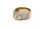 Bague 49 Bague contemporaine en or jaune 18 carats sertie de diamants taille brillant 1,55 ct 58 Facettes 22485
