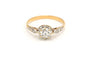 Bague 54 Bague Art déco en or jaune 18 carats et diamants taille brillant 0,68 ct 58 Facettes B678