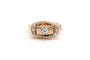 Bague 60 Bague Art déco en or jaune 18 carats sertie de saphirs blancs 58 Facettes B650