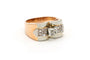 Bague 52 Bague Art déco en or blanc et jaune 18 carats et diamants 58 Facettes 22550