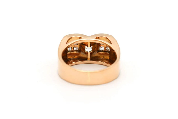 Bague 52 Bague Art déco en or blanc et jaune 18 carats et diamants 58 Facettes 22550