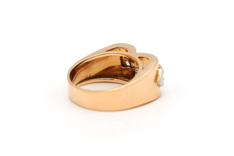 Bague 52 Bague Art déco en or blanc et jaune 18 carats et diamants 58 Facettes 22550
