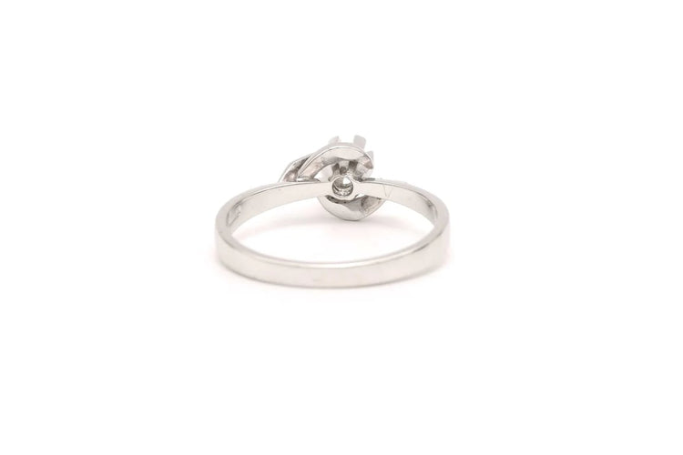 Bague 53 Bague années 50 en or blanc 18 carats et diamant 0,09 ct 58 Facettes 22910
