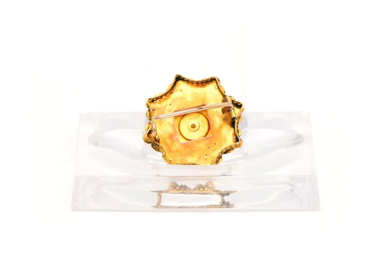 Broche Broche Art Nouveau en or jaune 18 carats sertie d’une perle 58 Facettes B653