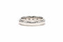 Bague 58 Bague contemporaine en or blanc 18 carats sertie de diamants taille brillant 58 Facettes 22452