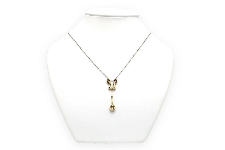 Collier Collier Art Déco - Pendentif en or jaune 18 carats et argent, diamants 58 Facettes 22729