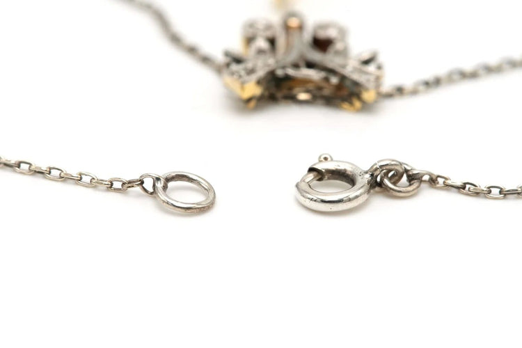Collier Collier Art Déco - Pendentif en or jaune 18 carats et argent, diamants 58 Facettes 22729