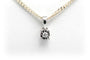 Pendentif Pendentif contemporain en or blanc 18 carats avec diamant taille brillant 58 Facettes B718