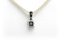 Pendentif Pendentif contemporain en or blanc 18 carats avec diamant taille brillant 58 Facettes B718