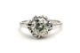 Bague 47 Bague Art déco en or blanc 18 carats sertie d’un diamant taille ancienne 58 Facettes 22577