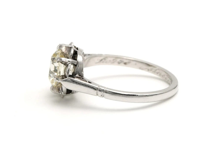Bague 47 Bague Art déco en or blanc 18 carats sertie d’un diamant taille ancienne 58 Facettes 22577