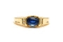 Bague 55 Bague contemporaine en or jaune, saphir et diamants 58 Facettes 22817