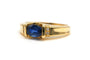 Bague 55 Bague contemporaine en or jaune, saphir et diamants 58 Facettes 22817