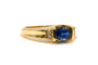 Bague 55 Bague contemporaine en or jaune, saphir et diamants 58 Facettes 22817