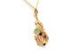 Pendentif Pendentif contemporain en or jaune 18 carats, pierres multiples et diamants 58 Facettes 22832