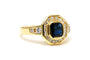 Bague 56 Bague contemporaine en or jaune, saphir et diamants 58 Facettes 22697