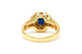 Bague 56 Bague contemporaine en or jaune, saphir et diamants 58 Facettes 22697