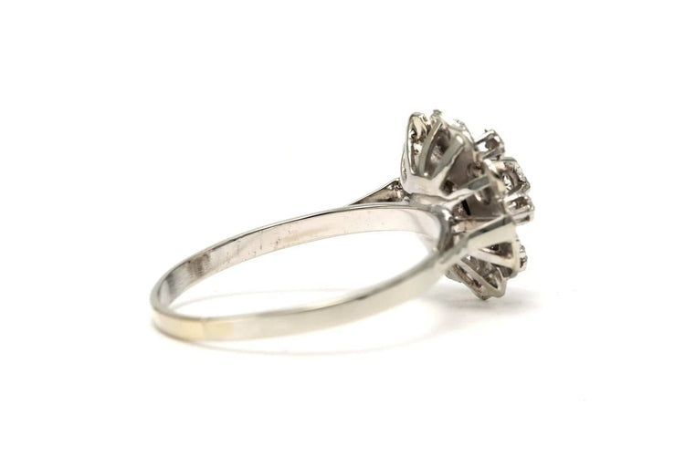 Bague 62 Bague Art déco en or blanc 18 carats et diamants taille brillant 58 Facettes B736