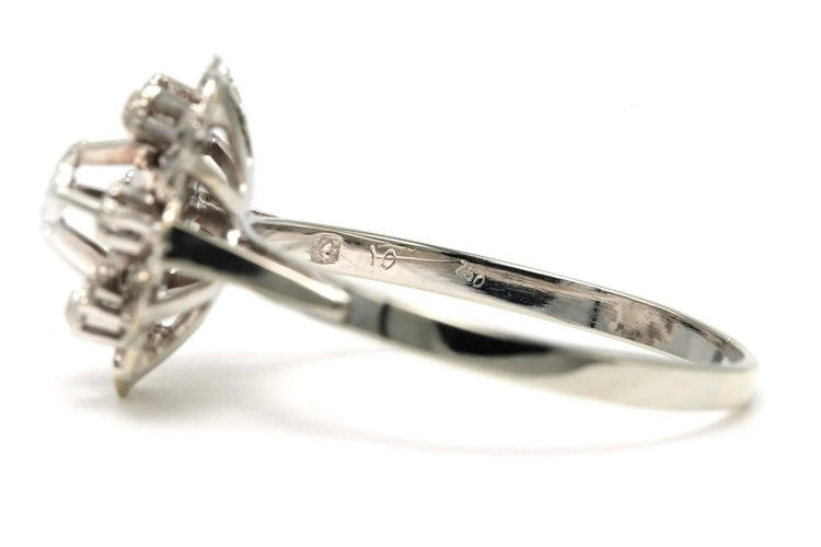 Bague 62 Bague Art déco en or blanc 18 carats et diamants taille brillant 58 Facettes B736