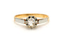Bague 53 Bague Art déco en or jaune et blanc 18 carats, diamant taille rose 58 Facettes B743